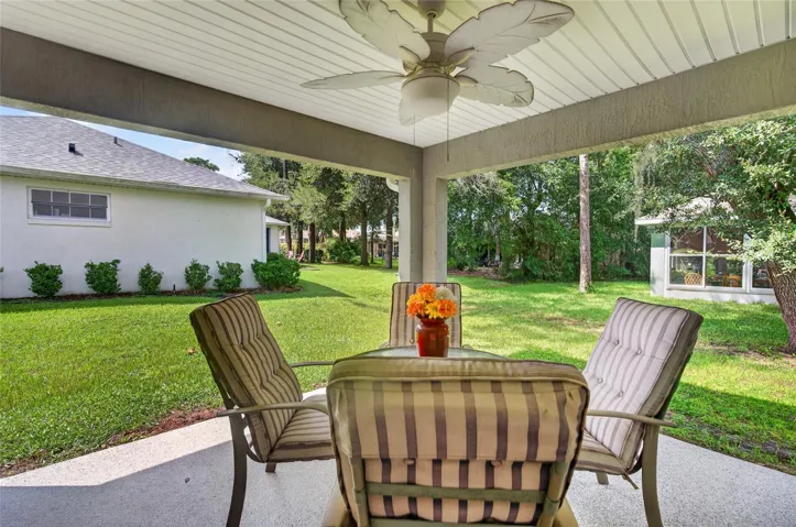 Back porch w/ ceiling fan
