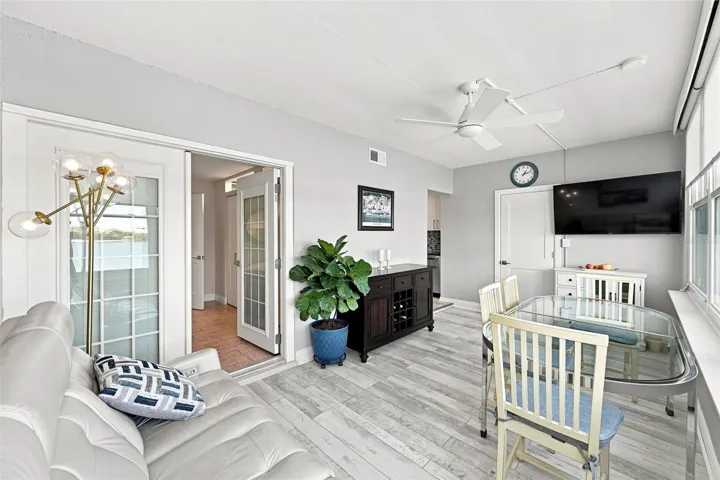 The family room, looking in from the waterfront view!