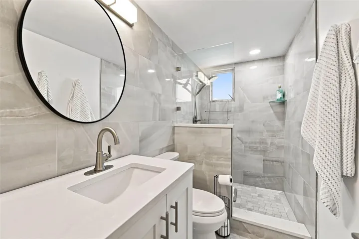 Walk in shower in primary suite