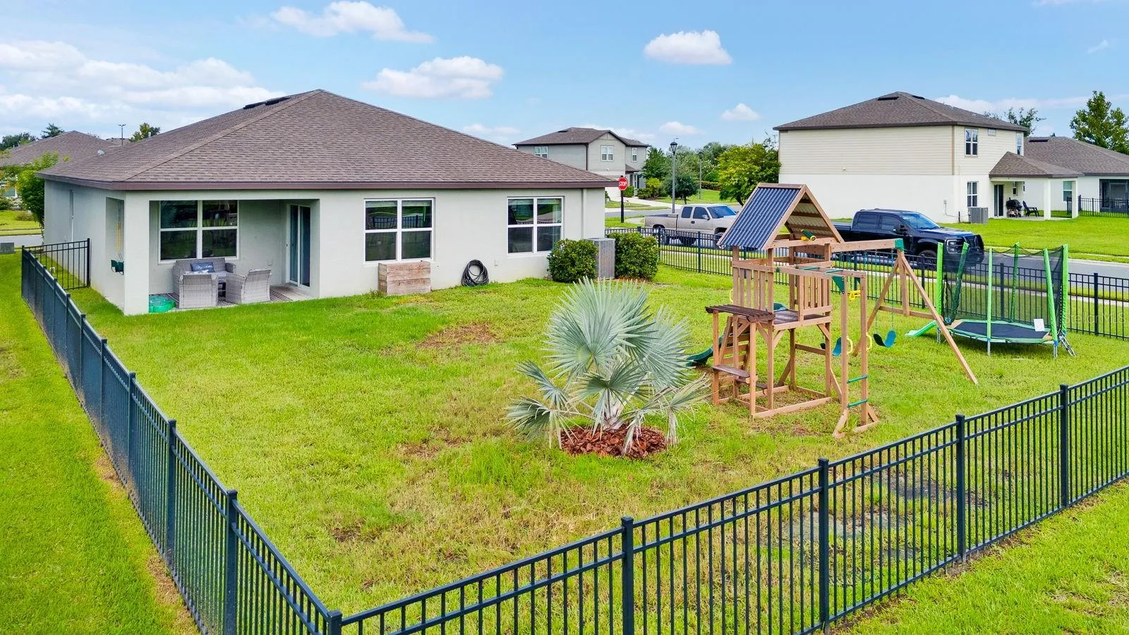 Corner lot with large fenced yard
