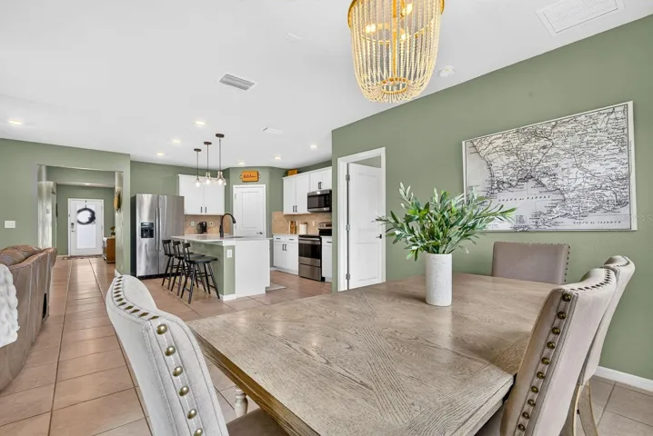 Facing kitchen from dining area