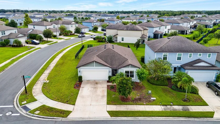Aerial View of front showing larger corner lot