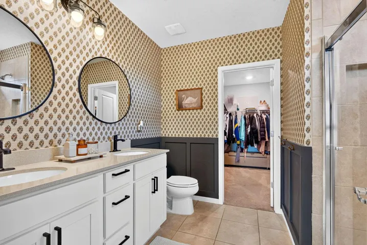 Master bath facing into master bedroom