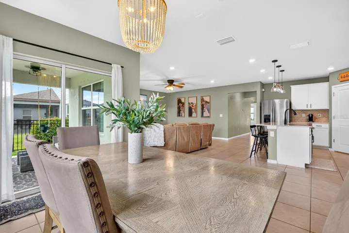 Large dining area in back with covered lanai to the right