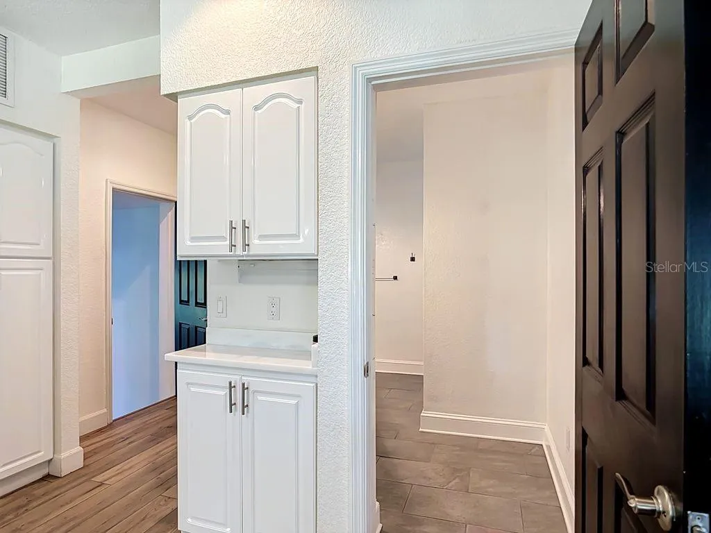 Coffee Bar in Kitchen with Bathroom Off Kitchen