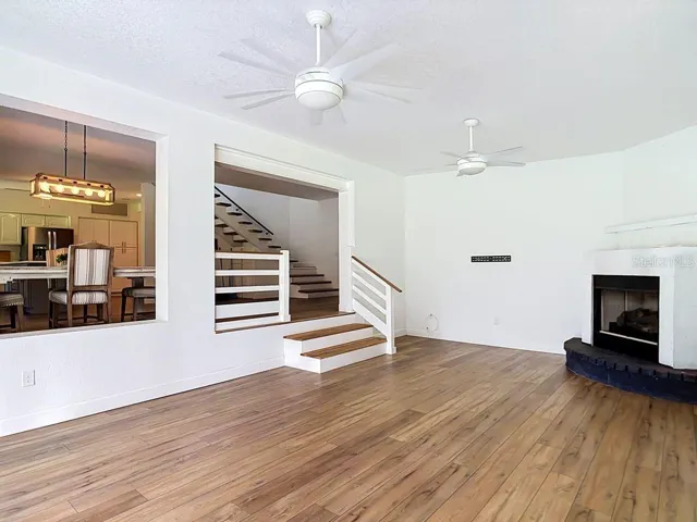 Sunken Living Room with Fireplace