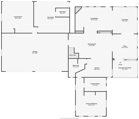 Main Floor, Garage with Guest Suite off of Garage with Private Entrance Off of Rear of Home. The Family Room is Considered the 4th Bedroom (Could also be used as Separate Office Area as Well)