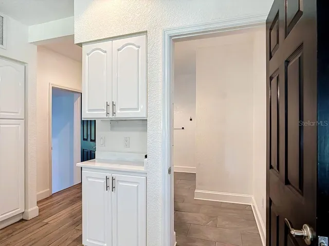 Coffee Bar in Kitchen with Bathroom Off Kitchen