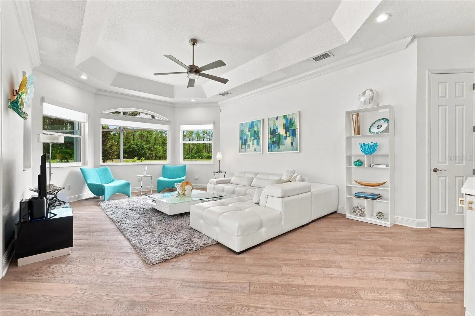 Family Room with Conservation and Golf Course Views
