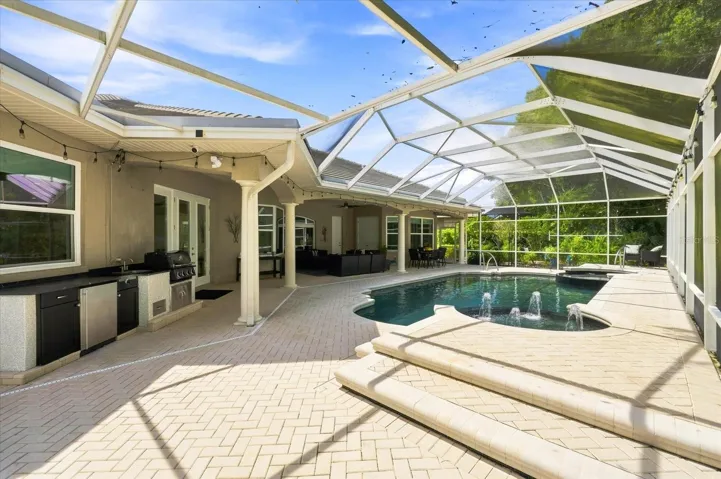 Brick Paver Lanai and Outdoor Kitchen