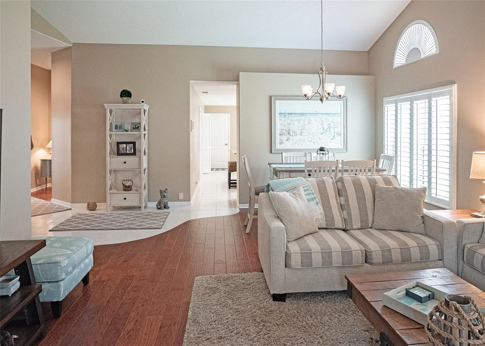 Living Room looking towards the kitchen and left to entrance and guest quarter