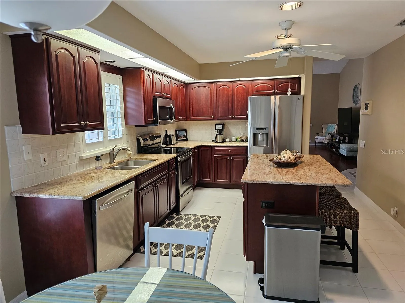 Kitchen with view to living room