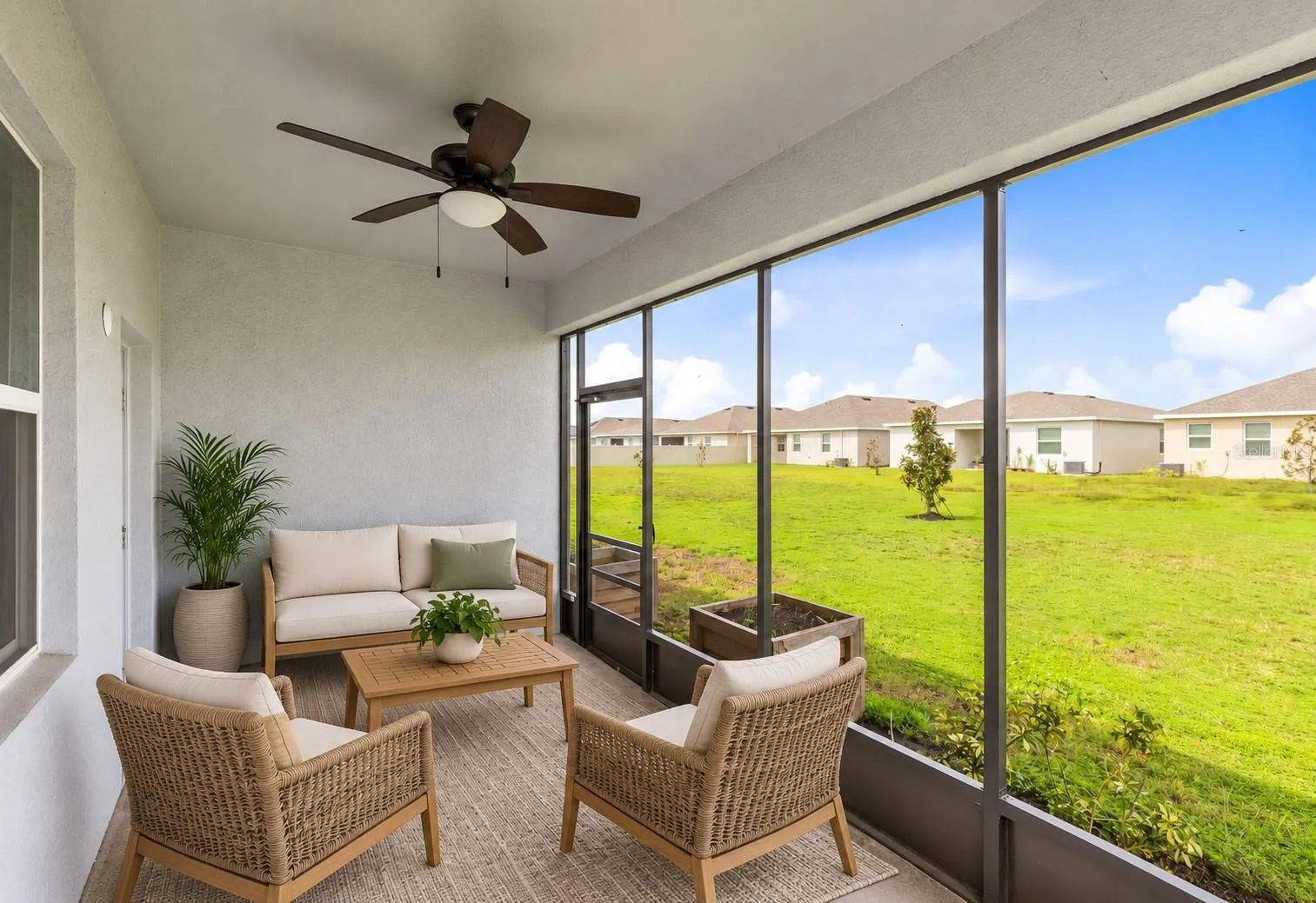 Enjoy the Florida lifestyle from the screened lanai overlooking the backyard, with plenty of room to relax, garden or create your own outdoor retreat.