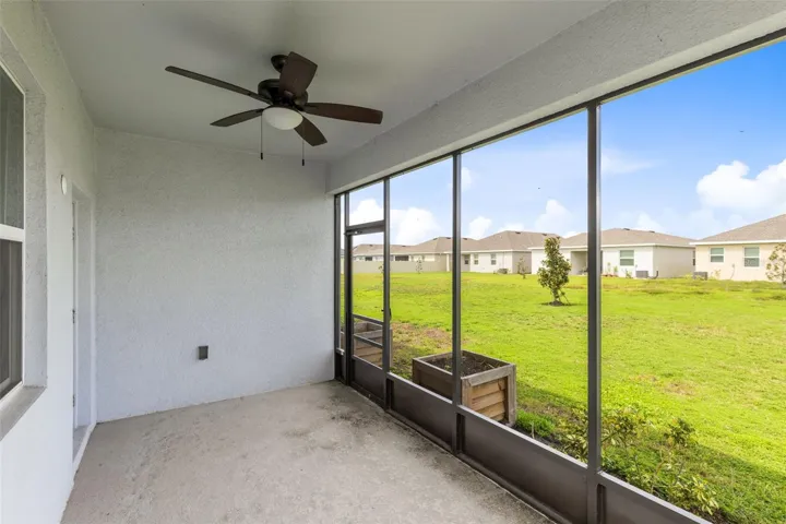 Enjoy the Florida lifestyle from the screened lanai overlooking the backyard, with plenty of room to relax, garden or create your own outdoor retreat.
