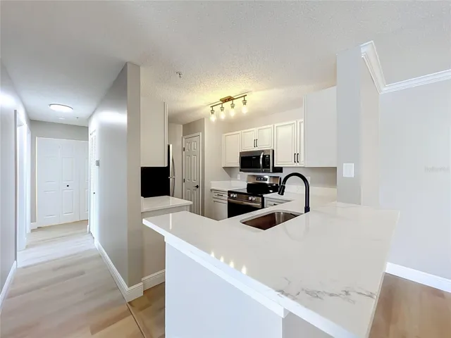 Kitchen with new breakfast bar