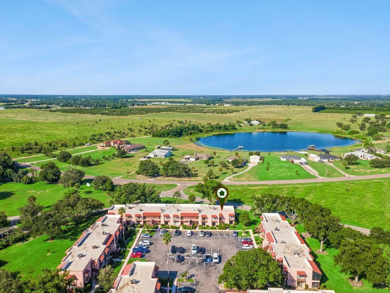Aerial view looking West