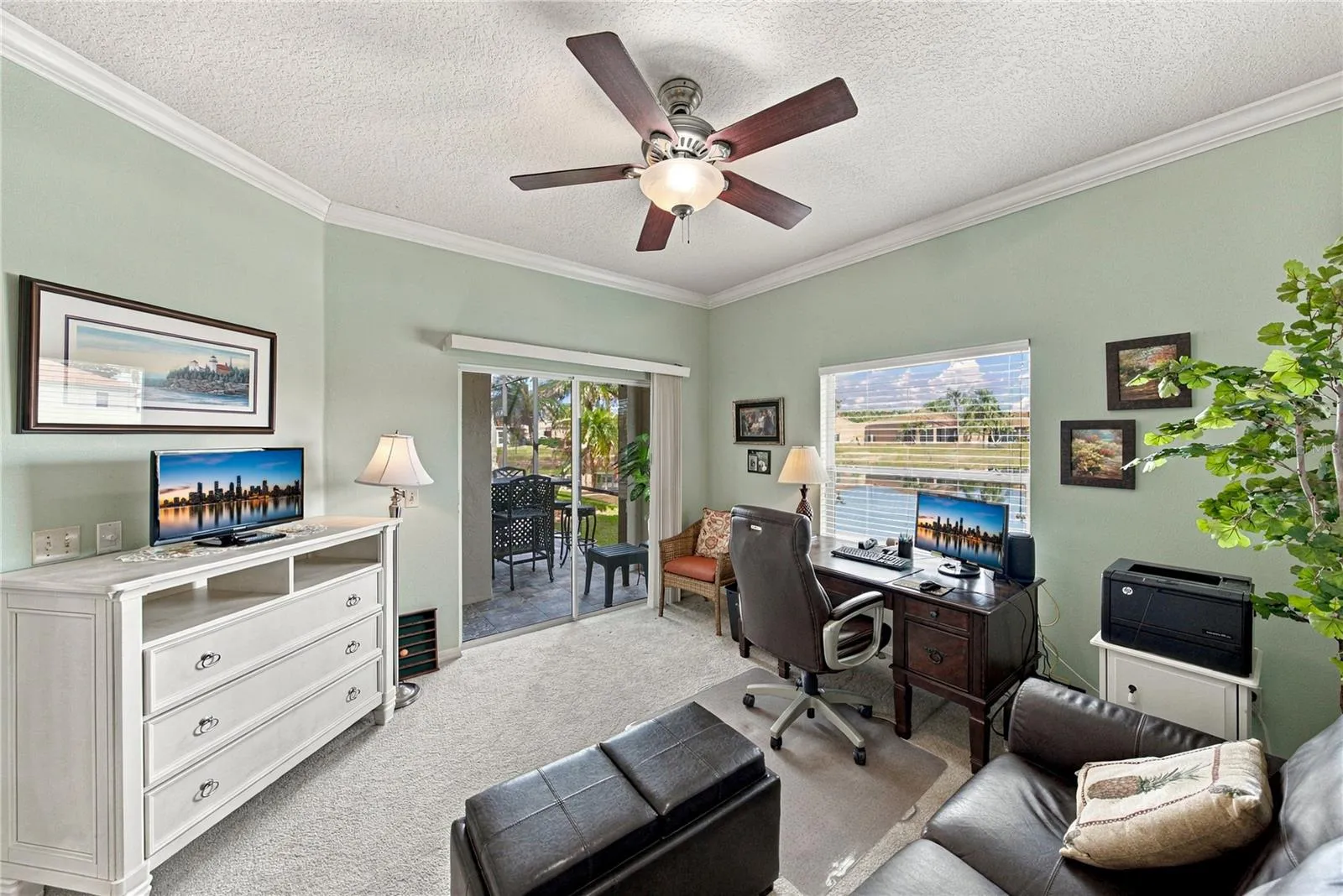 The third bedroom has a double slider that opens to the lania.