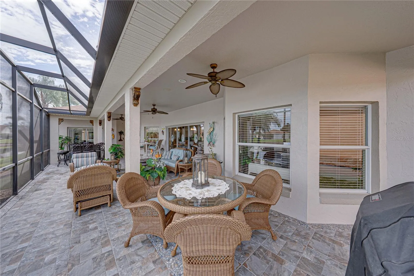 The expanded lanai is accessed from the living room and the 3rd bedroom.