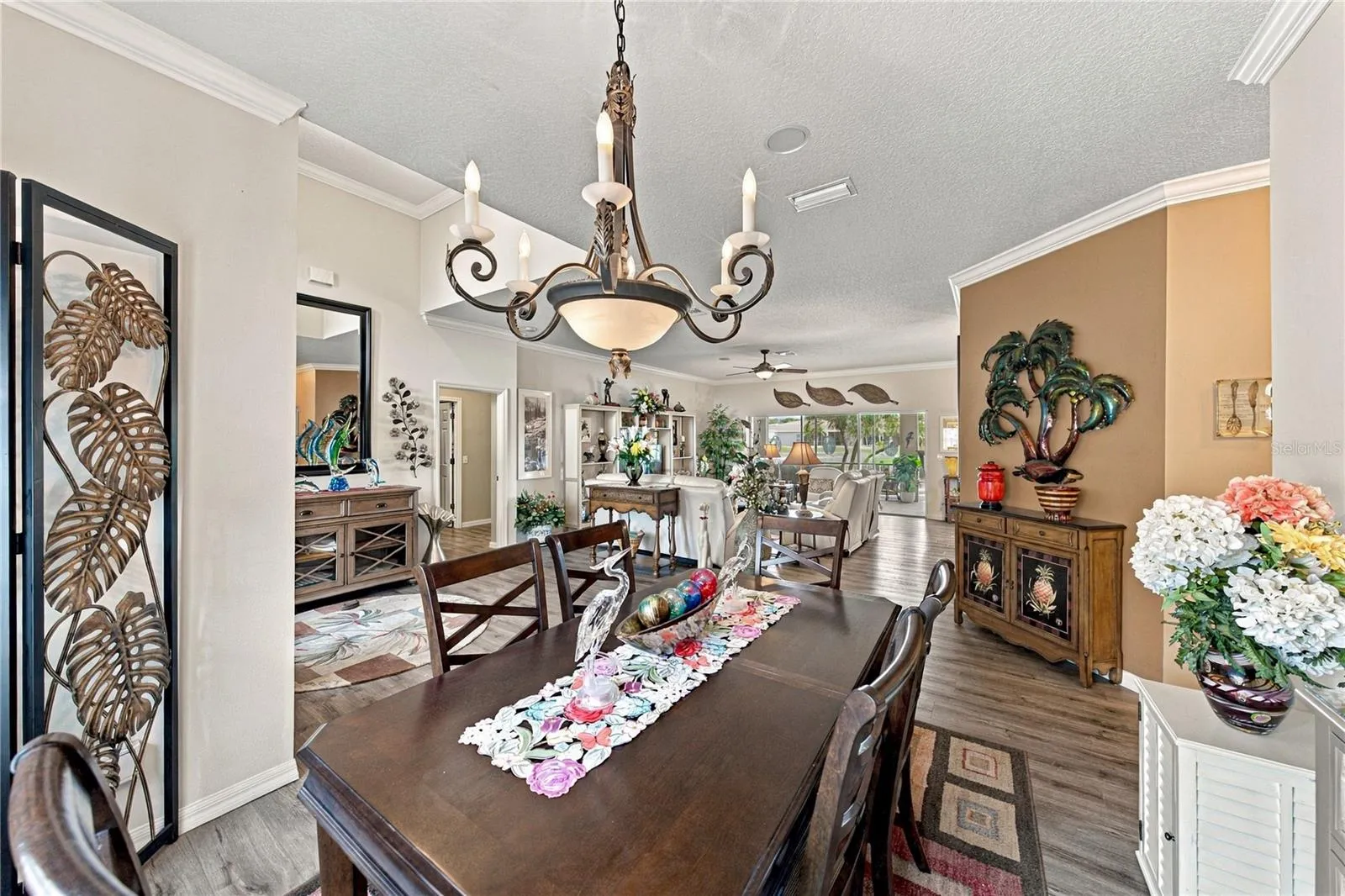 This view from the dining room shows the efficiency of this home's floor plan.