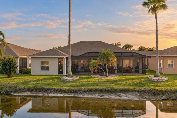 The lanai dominates the rear of this home.