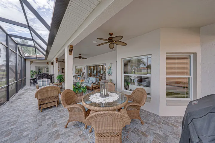 The expanded lanai is accessed from the living room and the 3rd bedroom.
