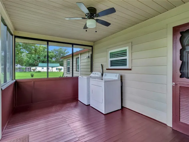 Back Screened Lanai . Laundry hookup included  Washer &amp; Dryer.