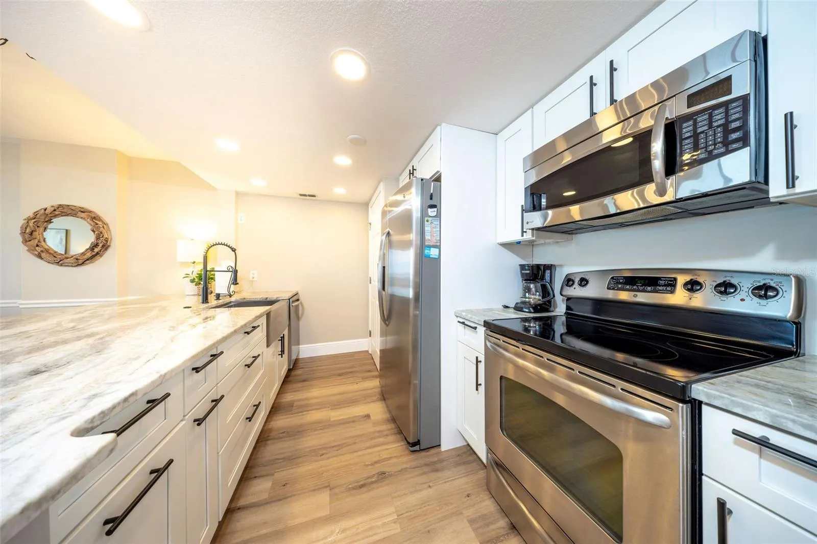 Real wood cabinets, soft close