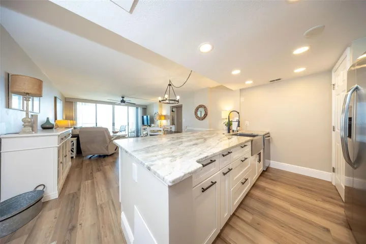 Renovated kitchen, extended island