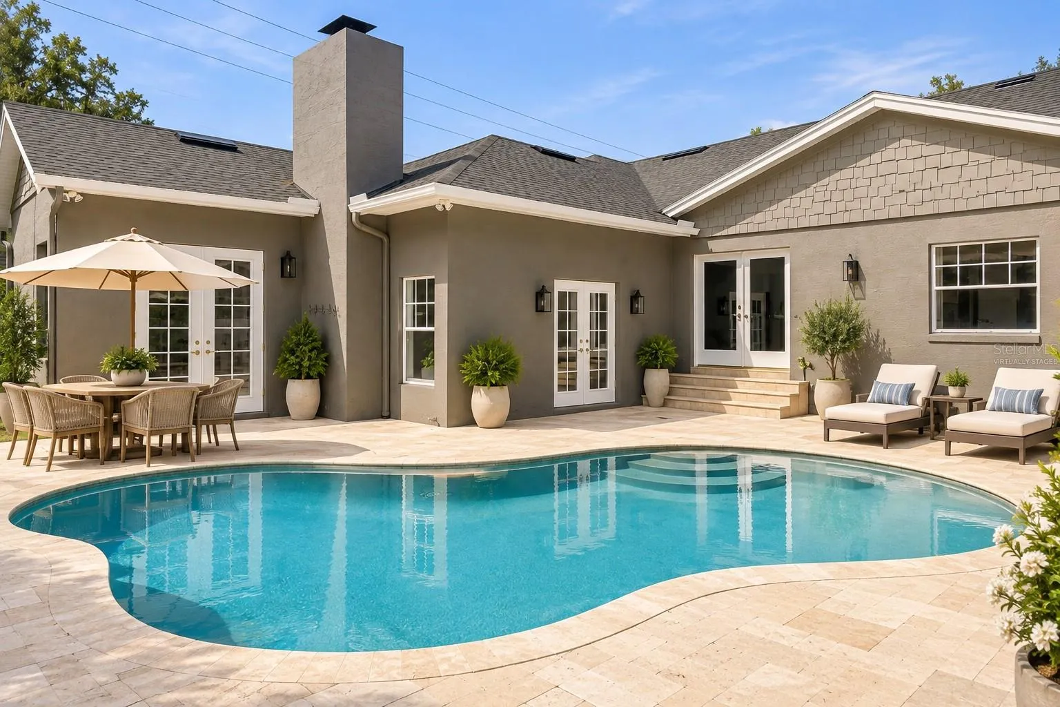 Virtually staged Pool Deck