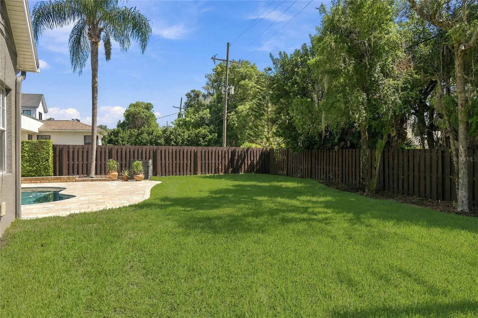 Fully fenced backyard