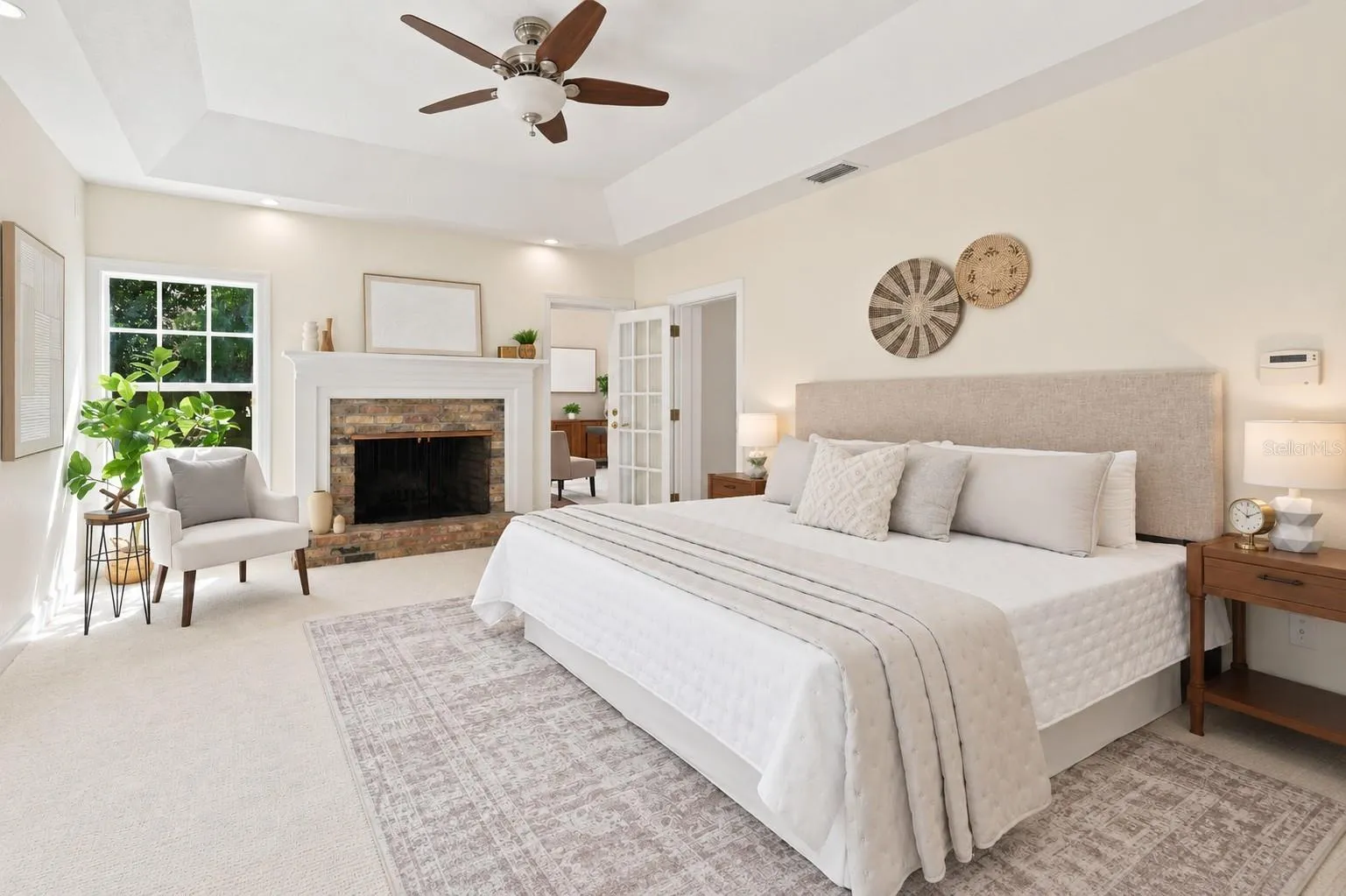 Impressive Owner's suite with tray ceiling & brand upgraded short weave carpeting
