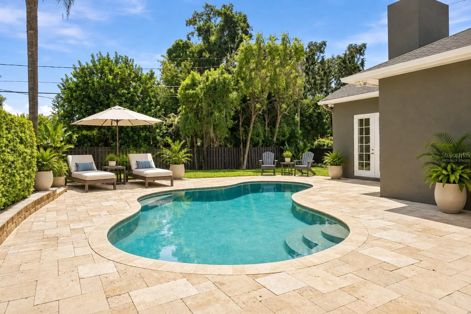 Virtually staged Pool area