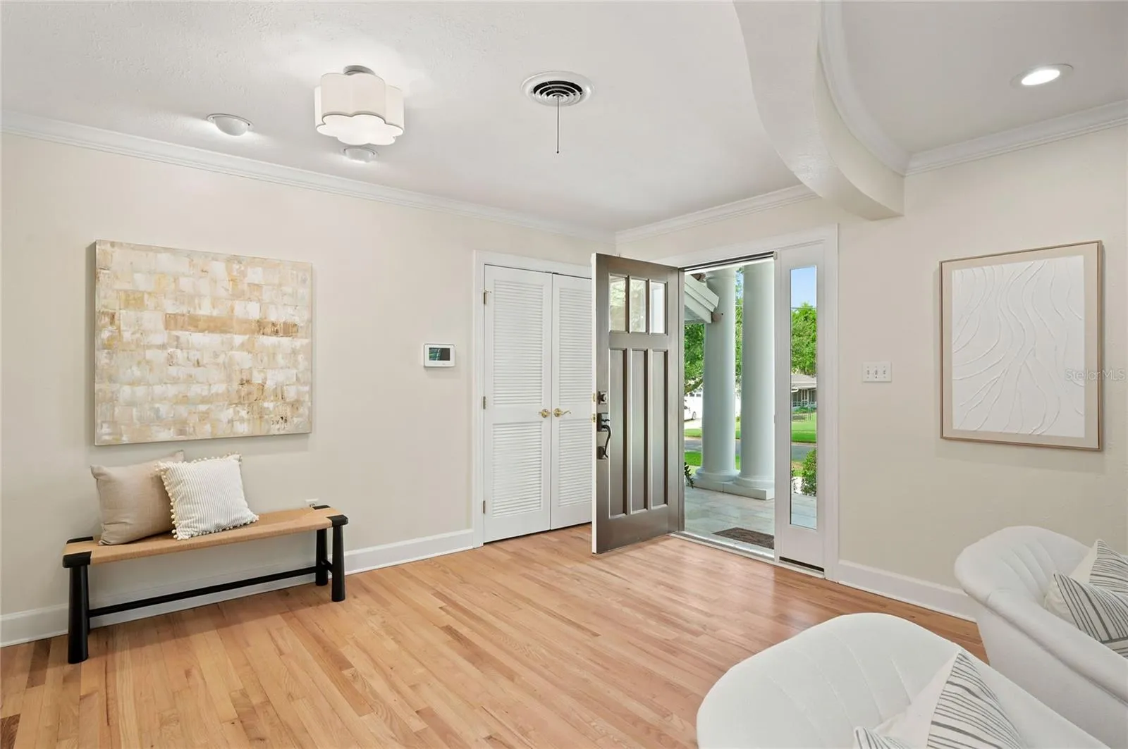 Foyer entrance with large coat closet