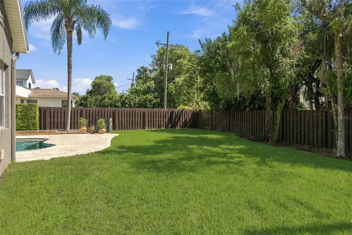 Fully fenced backyard