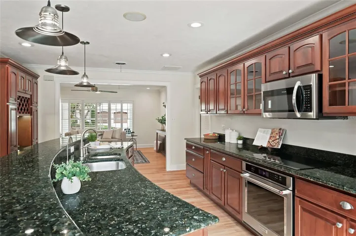Stone counters offering lots of prep space