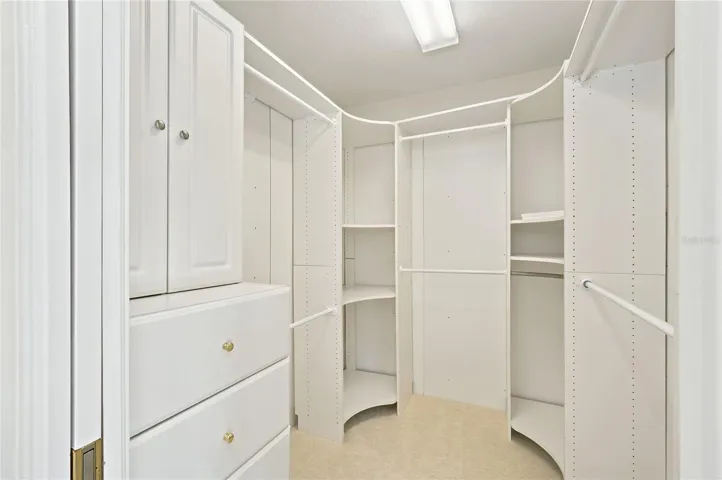 Walk-in customized closet in Owner's suite