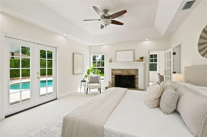 Owners suite with lovely view to pool