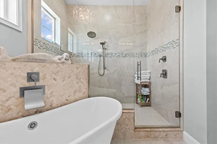 Separate tub and walk in shower