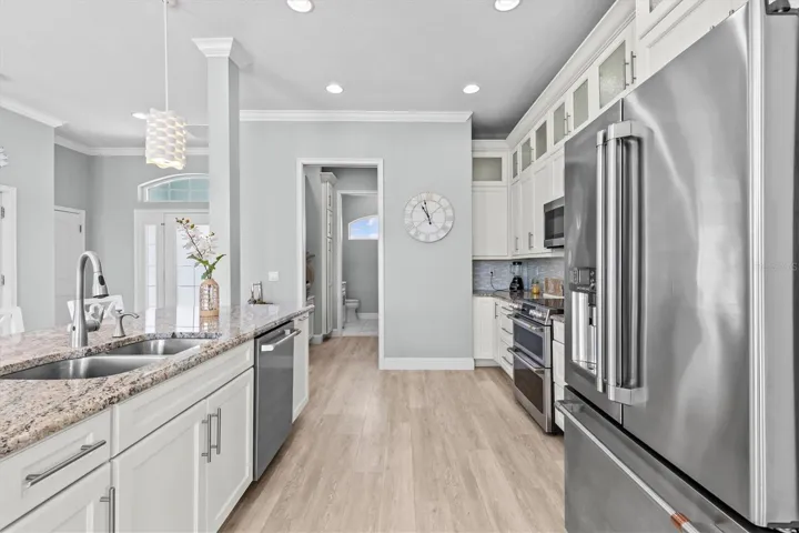 Kitchen to Pantry/Built in Desk/powder Room