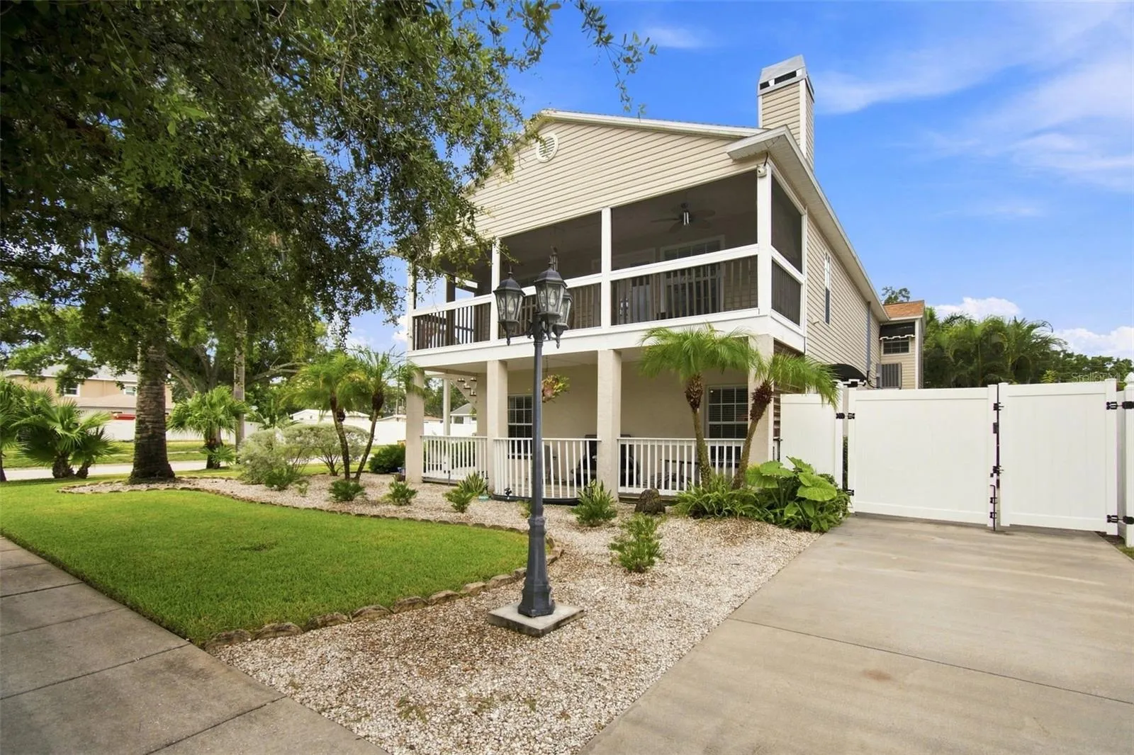 Side yard, fenced,  storage area.