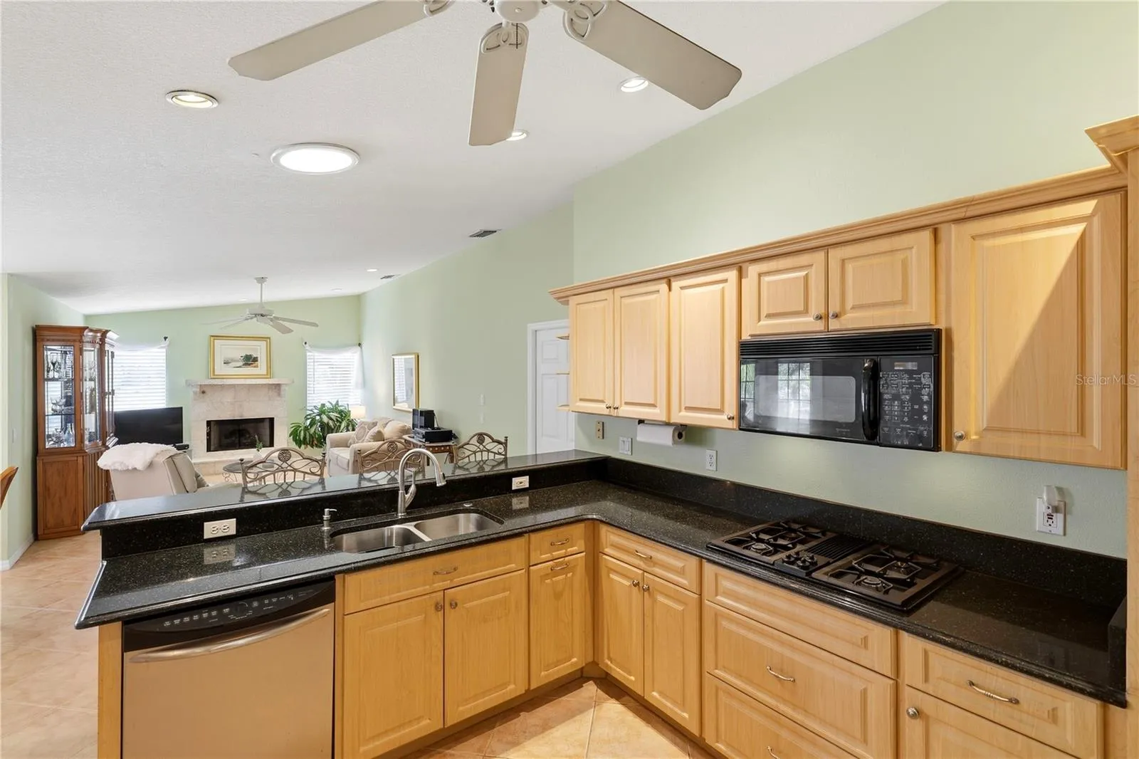 Gas stove, granite countertops