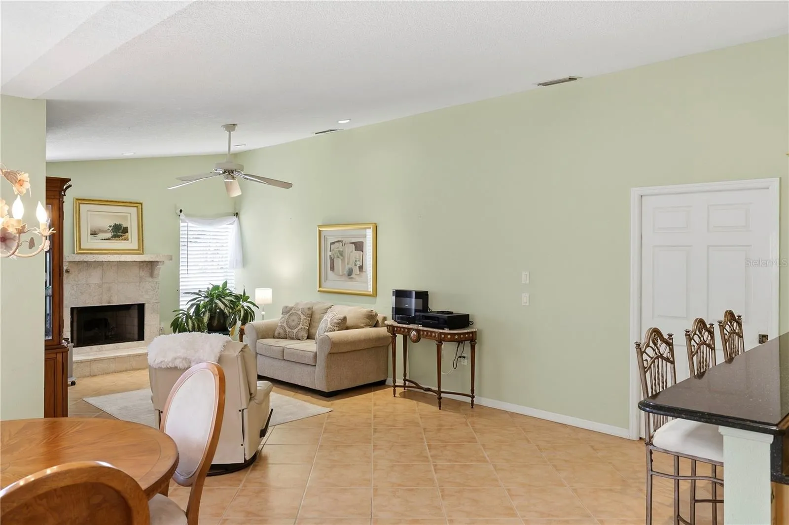 Family room with gas fireplace