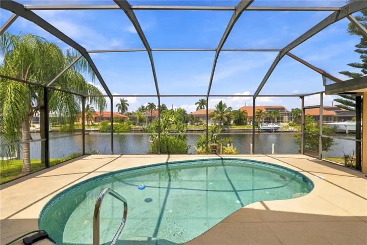 Pool with beautiful water views.