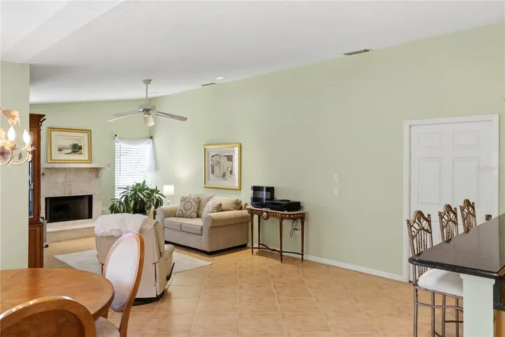 Family room with gas fireplace