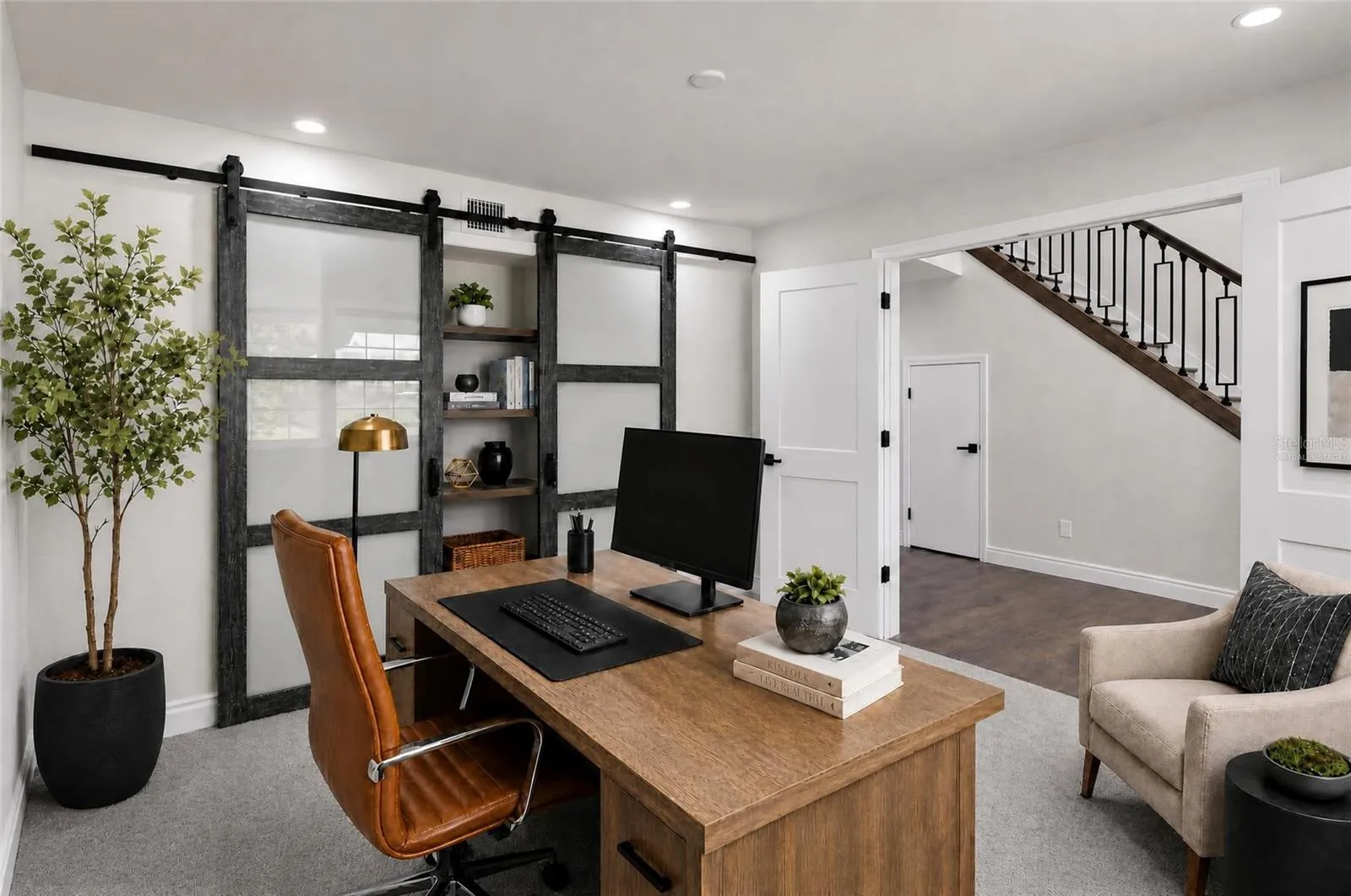 Private Front Office or a 5th Bedroom (Virtually staged)