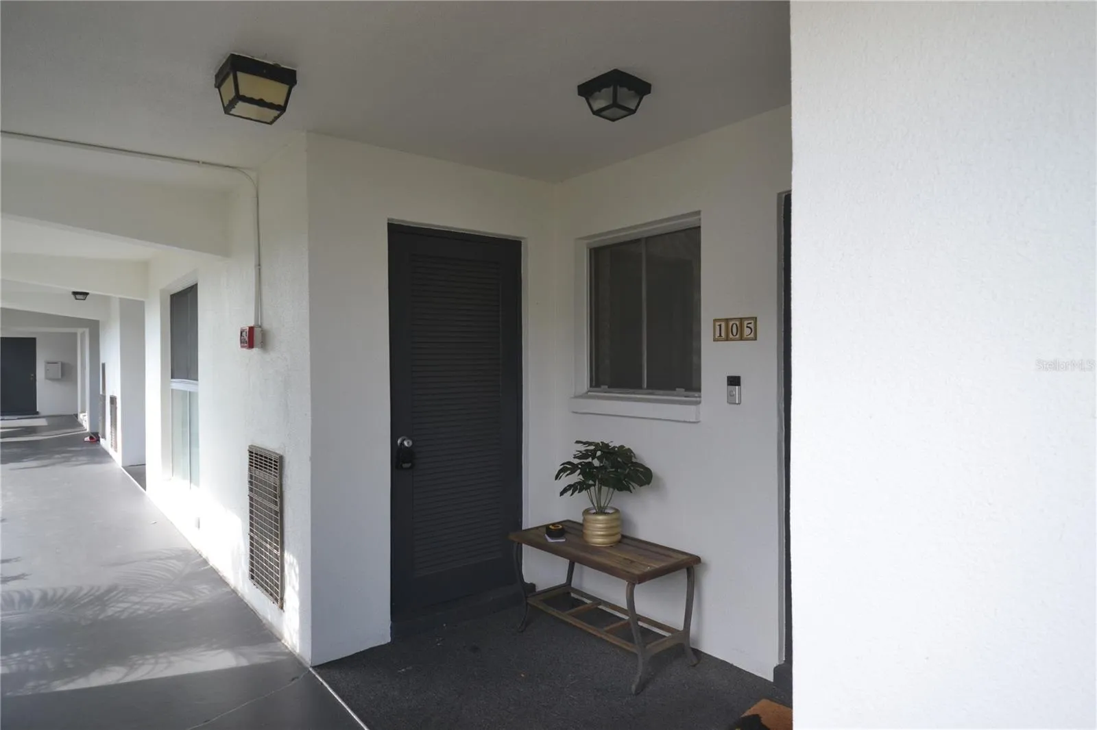 Private front door with storage closet