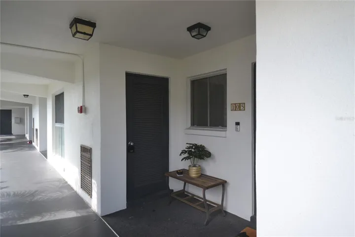 Private front door with storage closet