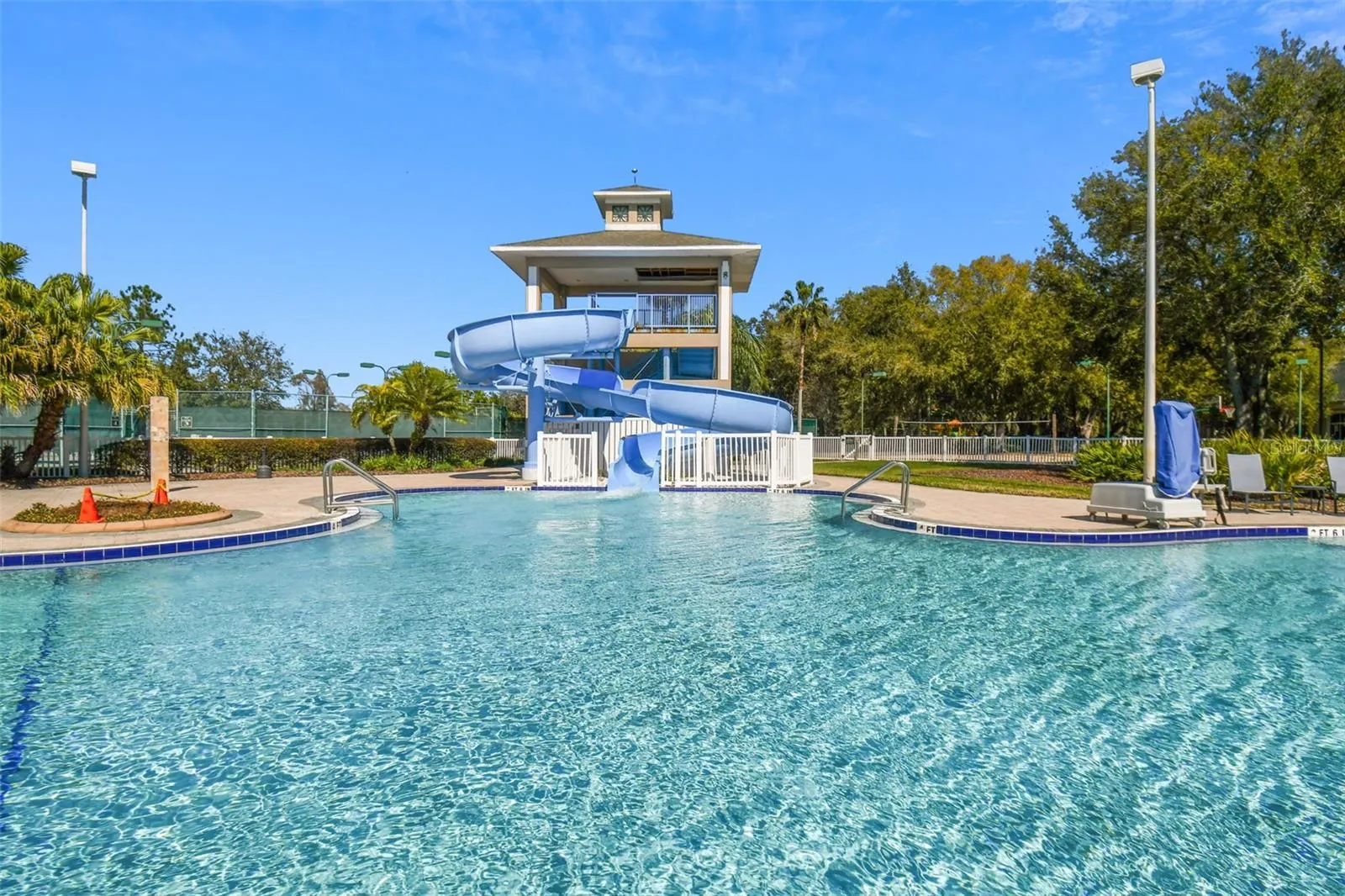 Resort Style Pool with Waterslide &amp; Lap Lanes