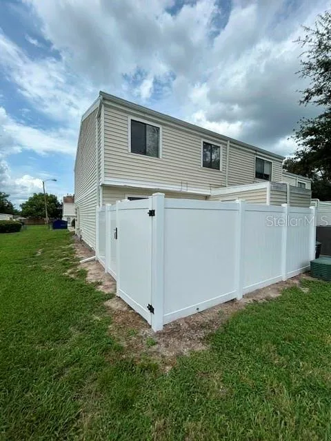 Fenced in patio