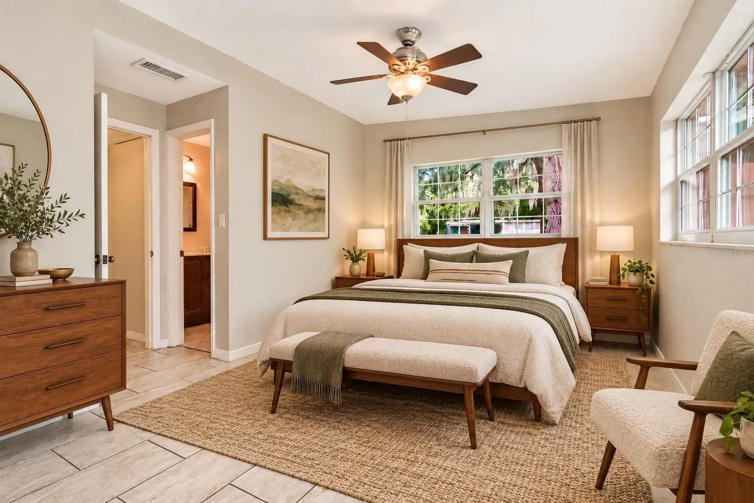 AI altered pictures with staged rooms for Buyer ease of visualization